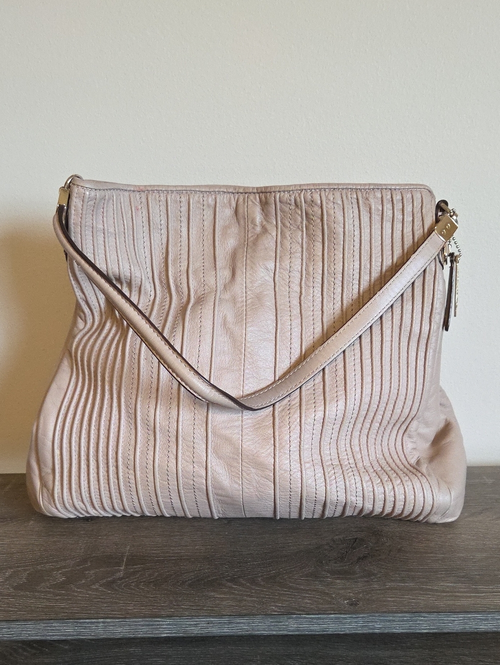 Coach Madison Pintuck Phoebe Leather Shoulder Bag (Coach Style F27885)